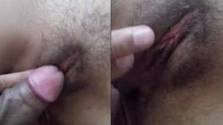 Indian couple enjoys foreplay with juicy pussy closeup
