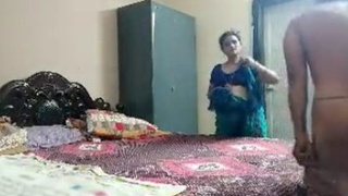 First-time Desi bhabi with dad in lw video