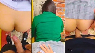 Risk taking college girl gets outdoor fuck with her teacher