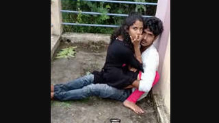 Hot Desi couple enjoys outdoor sex in the garden