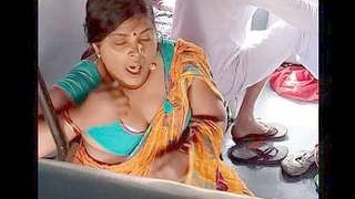 Curvy Indian bhabi flaunts her big boobs on a train