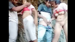 Outdoor Desi couple enjoys steamy sex in the open air