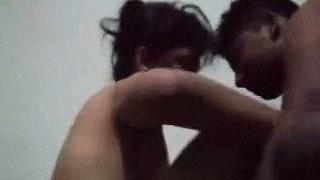 Real sex video of Indian girl in dormitory gets fucked and swallows cum
