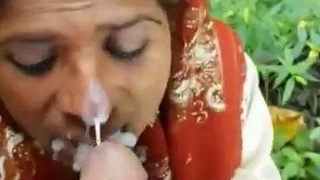 Indian black cock gets a blowjob from a dirty desi