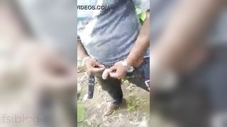 Desi girl enjoys group sex in the great outdoors