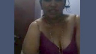 Desi aunty's fashionable selfie with a sexy dress change