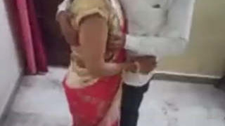 Saree-clad teacher gets fucked by boyfriend in front of friend, video leaked