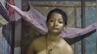 Watch as Susmita Debnat takes a nude selfie and shows off her body at home