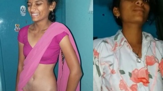 Andhra slim teen girl masturbates hard in fringing video