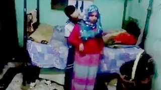 Cute couple indulges in steamy Desi sex with hijab-wearing girl