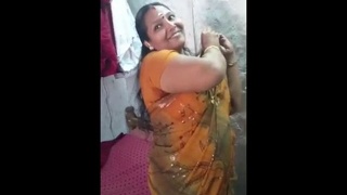 Anjali Mallu aunty's big tits and curvy body on display in lingerie