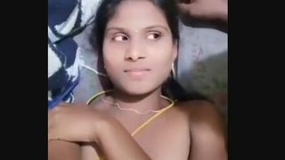 Tamil wife with large breasts giving oral pleasure