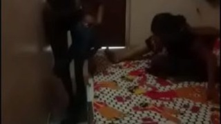 Big-boobed Telugu Aunty hides camera to film Pooku Dengu