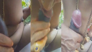Indian couple enjoys outdoor oral sex in homemade video