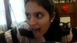 Tamil babe gives a sensual blowjob in HD video