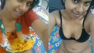 Cute Tamil teen shows off her boobs on camera