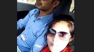 Sexy couple gets frisky in the back of a car and sends MMS video