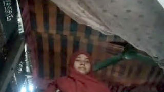 Muslim babe from a village flaunts her large breasts and intimate area