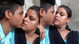 Desi teen couple shares a steamy kiss in a webcam video