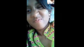 Cute girl masturbates with her fingers and moans in pleasure