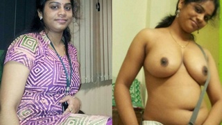 Busty Malayalam girl strips naked at work and gets wild