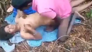 Randy couple indulges in outdoor sex in the village