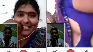 Desi Telugu aunty gets intimate with her boyfriend on video call